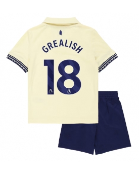 Billige Fotballdrakt Everton Jack Grealish #18 Replika Bortedraktsett Barn 2025-26 Kortermet (med bukser)